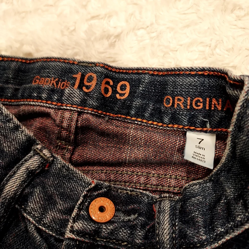 GAP kids distressed blue jeans 7 slim Western Cowgirl Everyday